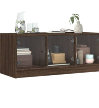 Couchtisch mit Glastüren Braun Eichen-Optik 102x50x42 cm