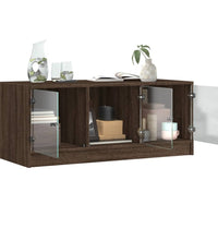 Couchtisch mit Glastüren Braun Eichen-Optik 102x50x42 cm