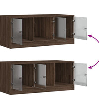 Couchtisch mit Glastüren Braun Eichen-Optik 102x50x42 cm