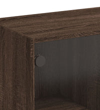 Couchtisch mit Glastüren Braun Eichen-Optik 102x50x42 cm