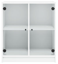 Beistellschrank mit Glastüren Weiß 68x37x75,5 cm