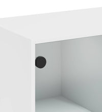 Beistellschrank mit Glastüren Weiß 68x37x75,5 cm