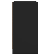 Beistellschrank mit Glastüren Schwarz 68x37x75,5 cm