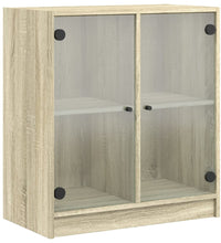 Beistellschrank mit Glastüren Sonoma-Eiche 68x37x75,5 cm