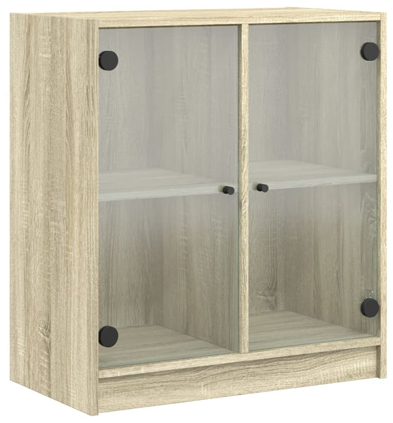 Beistellschrank mit Glastüren Sonoma-Eiche 68x37x75,5 cm