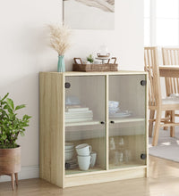 Beistellschrank mit Glastüren Sonoma-Eiche 68x37x75,5 cm