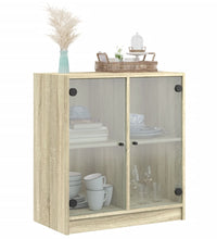 Beistellschrank mit Glastüren Sonoma-Eiche 68x37x75,5 cm