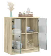 Beistellschrank mit Glastüren Sonoma-Eiche 68x37x75,5 cm