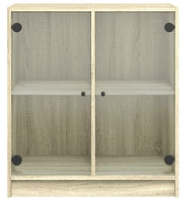 Beistellschrank mit Glastüren Sonoma-Eiche 68x37x75,5 cm