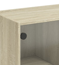 Beistellschrank mit Glastüren Sonoma-Eiche 68x37x75,5 cm