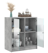 Beistellschrank mit Glastüren Betongrau 68x37x75,5 cm