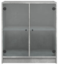 Beistellschrank mit Glastüren Betongrau 68x37x75,5 cm