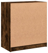 Beistellschrank mit Glastüren Räuchereiche 68x37x75,5 cm