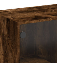 Beistellschrank mit Glastüren Räuchereiche 68x37x75,5 cm