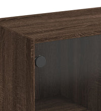 Beistellschrank mit Glastüren Braun Eichen-Optik 68x37x75,5 cm