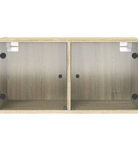 Wandschränke mit Glastüren 2 Stk. Sonoma-Eiche 68,5x37x35 cm