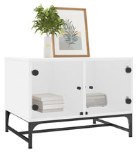 Couchtisch mit Glastüren Weiß 68,5x50x50 cm