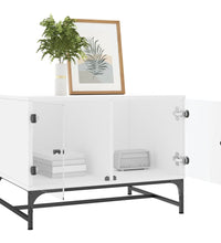Couchtisch mit Glastüren Weiß 68,5x50x50 cm