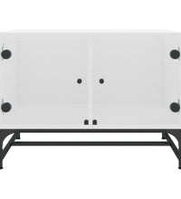 Couchtisch mit Glastüren Weiß 68,5x50x50 cm