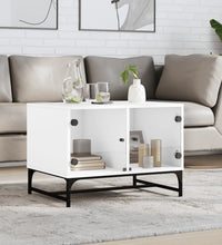 Couchtisch mit Glastüren Weiß 68,5x50x50 cm