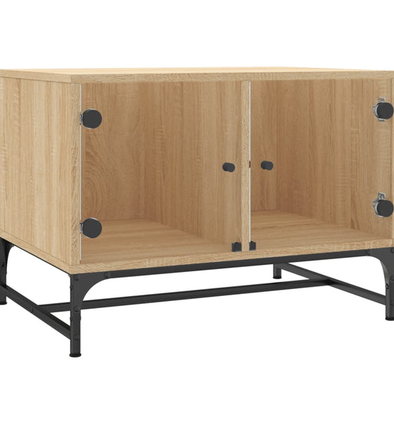 Couchtisch mit Glastüren Sonoma-Eiche 68,5x50x50 cm