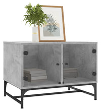 Couchtisch mit Glastüren Betongrau 68,5x50x50 cm