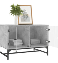 Couchtisch mit Glastüren Betongrau 68,5x50x50 cm