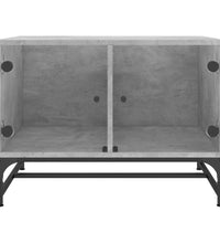Couchtisch mit Glastüren Betongrau 68,5x50x50 cm