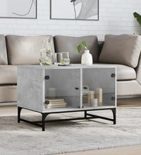 Couchtisch mit Glastüren Betongrau 68,5x50x50 cm
