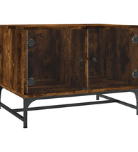 Couchtisch mit Glastüren Räuchereiche 68,5x50x50 cm