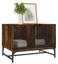 Couchtisch mit Glastüren Räuchereiche 68,5x50x50 cm