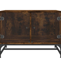 Couchtisch mit Glastüren Räuchereiche 68,5x50x50 cm