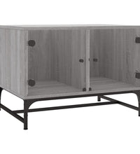Couchtisch mit Glastüren Grau Sonoma 68,5x50x50 cm