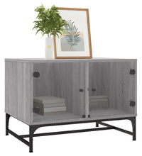 Couchtisch mit Glastüren Grau Sonoma 68,5x50x50 cm