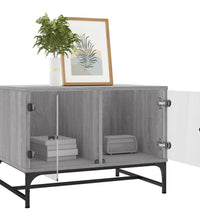 Couchtisch mit Glastüren Grau Sonoma 68,5x50x50 cm