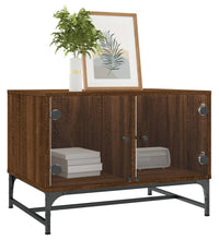 Couchtisch mit Glastüren Braun Eichen-Optik 68,5x50x50 cm