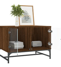 Couchtisch mit Glastüren Braun Eichen-Optik 68,5x50x50 cm