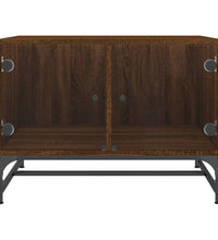 Couchtisch mit Glastüren Braun Eichen-Optik 68,5x50x50 cm