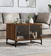 Couchtisch mit Glastüren Braun Eichen-Optik 68,5x50x50 cm