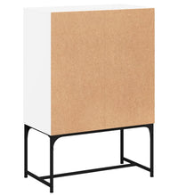 Beistellschrank mit Glastüren Weiß 69x37x100 cm