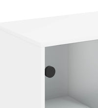 Beistellschrank mit Glastüren Weiß 69x37x100 cm