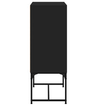 Beistellschrank mit Glastüren Schwarz 69x37x100 cm