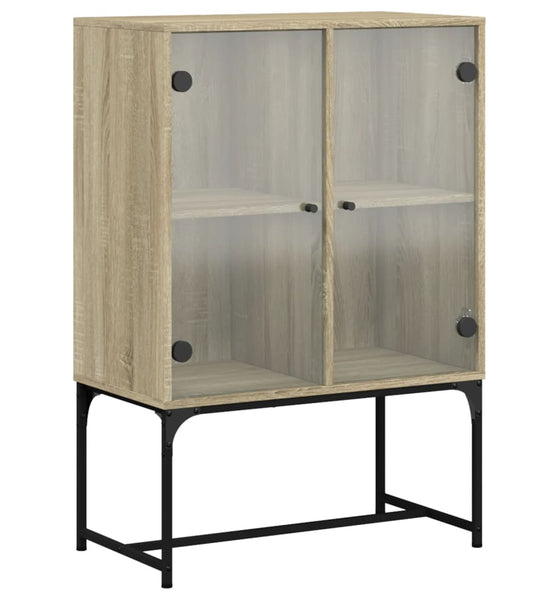 Beistellschrank mit Glastüren Sonoma-Eiche 69x37x100 cm