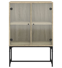 Beistellschrank mit Glastüren Sonoma-Eiche 69x37x100 cm