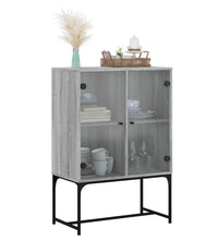 Beistellschrank mit Glastüren Grau Sonoma 69x37x100 cm