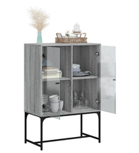 Beistellschrank mit Glastüren Grau Sonoma 69x37x100 cm