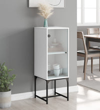 Beistellschrank mit Glastür Weiß 35x37x100 cm