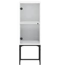 Beistellschrank mit Glastür Weiß 35x37x100 cm