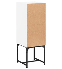 Beistellschrank mit Glastür Weiß 35x37x100 cm