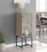 Beistellschrank mit Glastür Sonoma-Eiche 35x37x100 cm